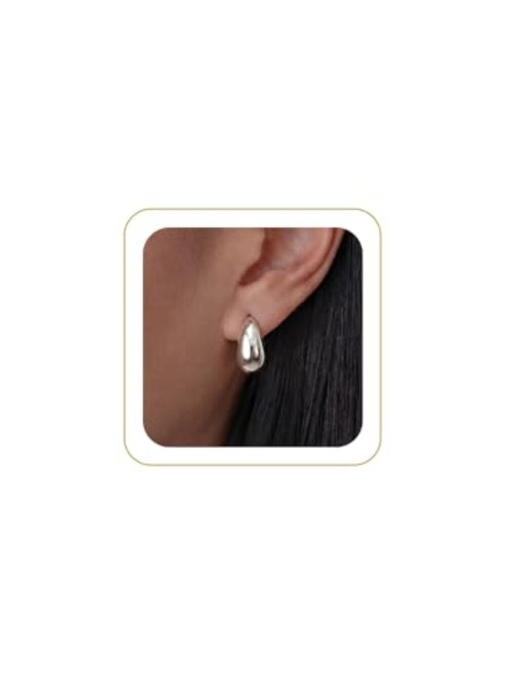 14k Gold Plated Chunky Triple Hoop Earrings Hypoallergenic Waterproof Women